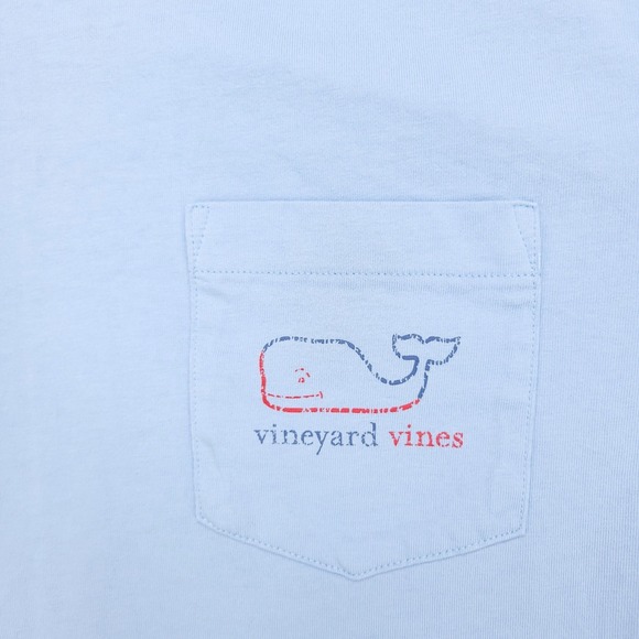 Vineyard Vines Shirt Mens Medium Light Blue Hooded Long Sleeve Whale Logo - Picture 4 of 16